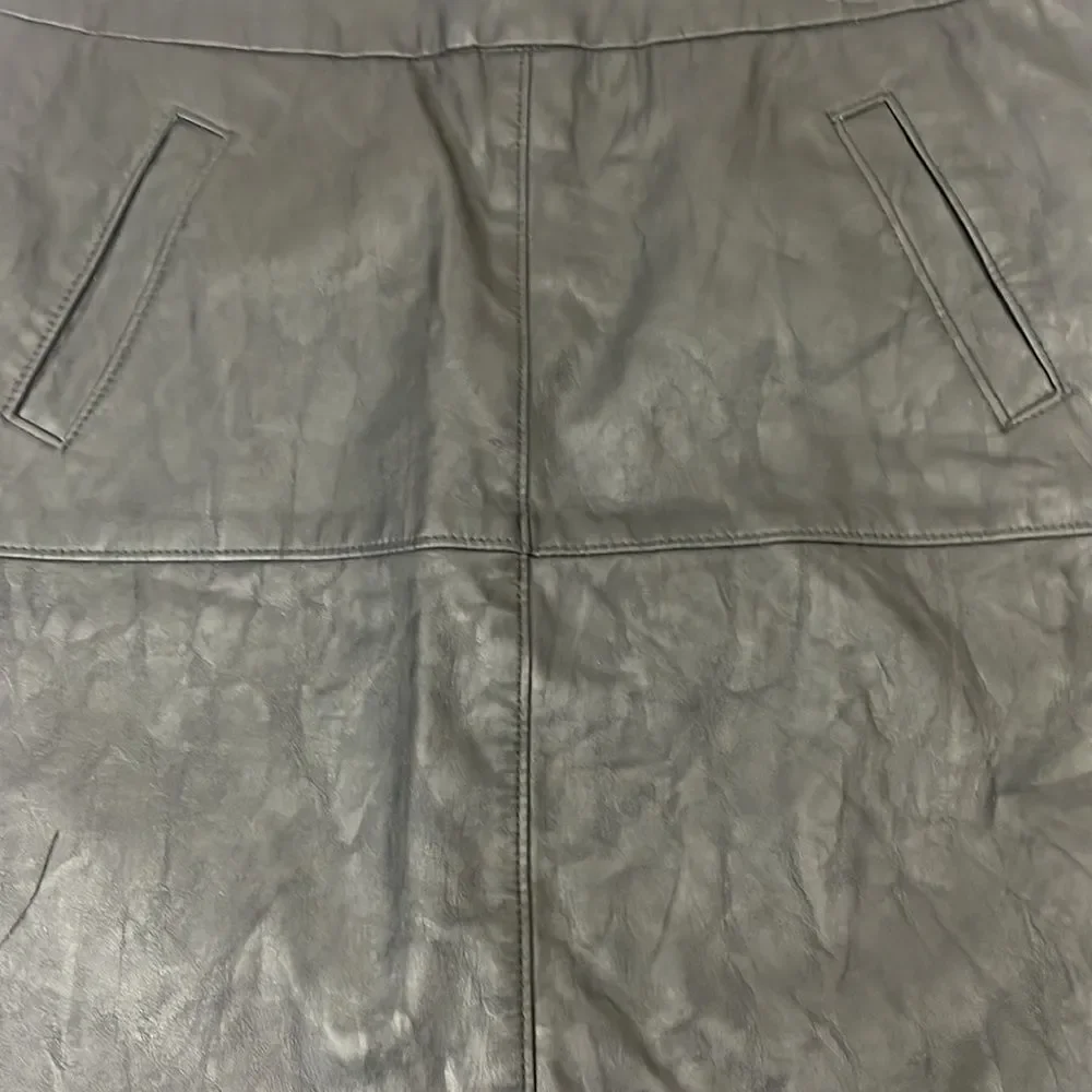 CAbi black faux leather pencil skirt sz 10